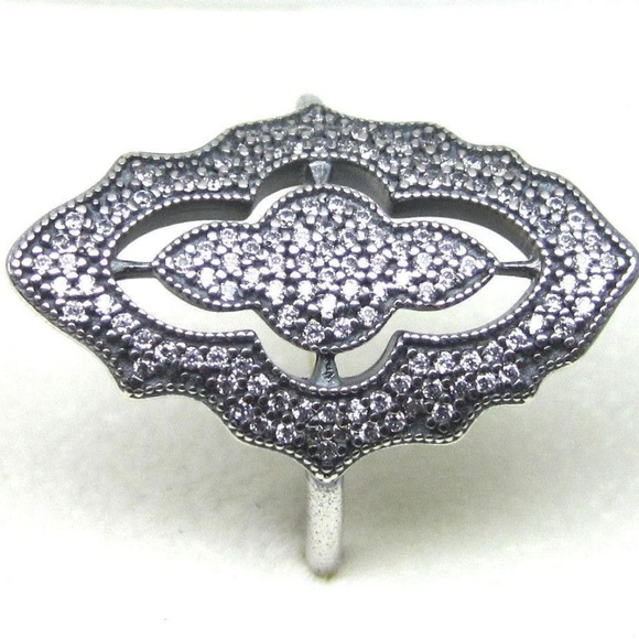Pandora Sparkling Lace Ring SZ 6  RARE  #190917CZ - Picture 3 of 7